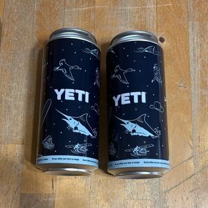 Yeti pair of Navy Blue Marine Fish Graphic Stash Cans